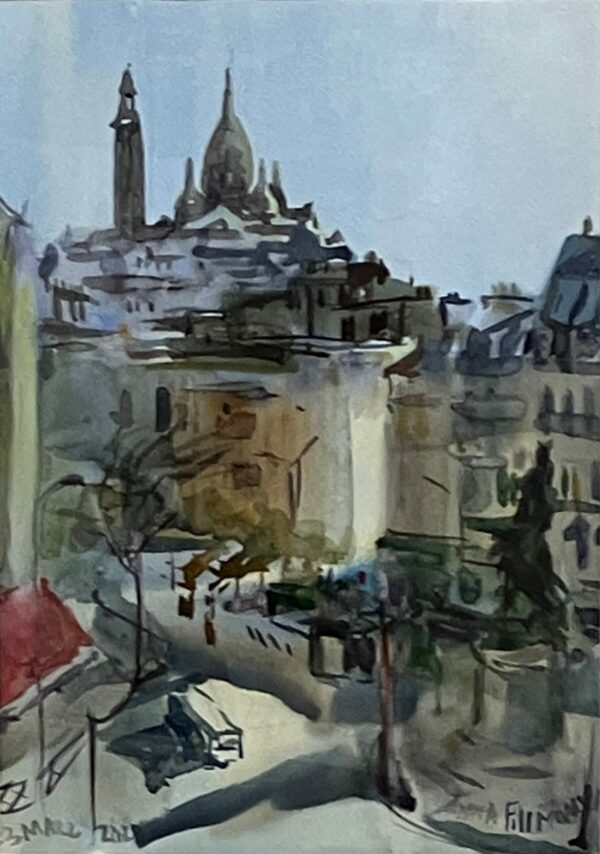 FIlimonova Anna - 2010 - Sacré Coeur du boulevard des Batignolles - Aquarelle 19 x 27 cm